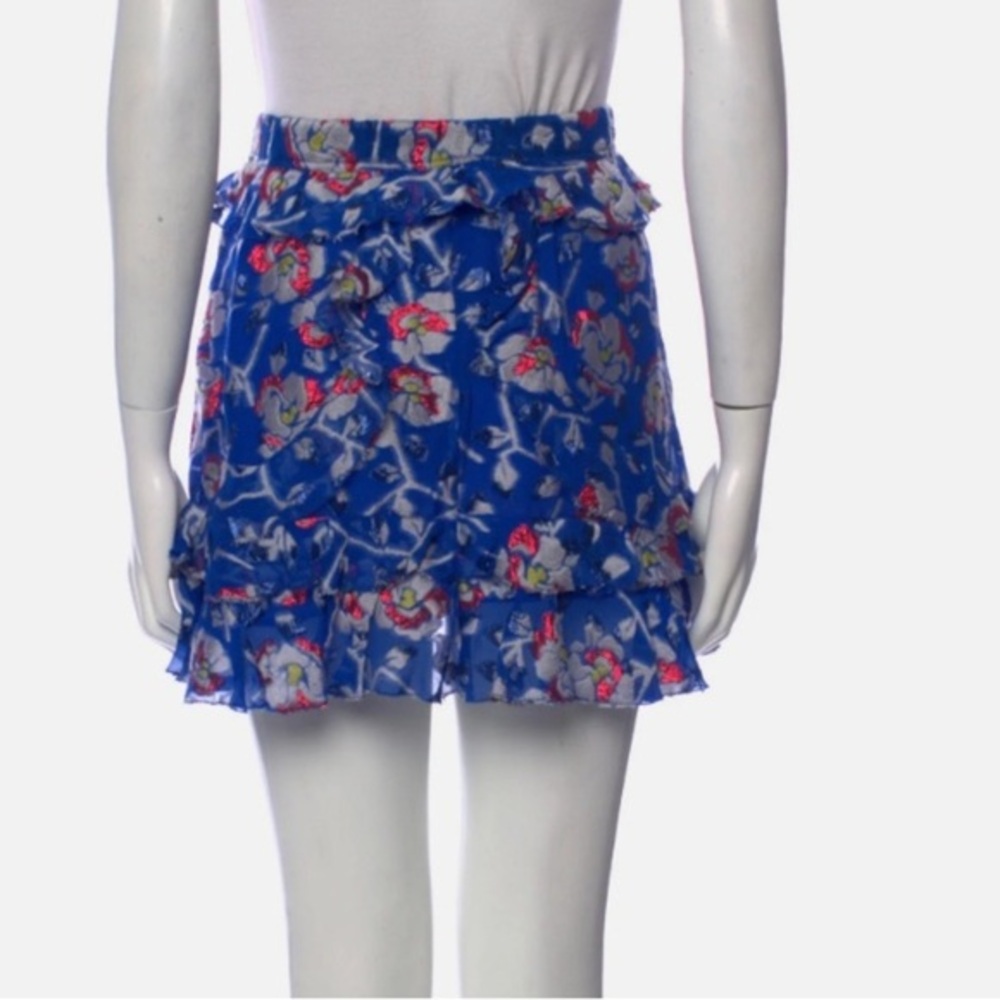 Isabel Marant Etoile Purdie mini Skirt‎ Blue Floral Print  size 34
